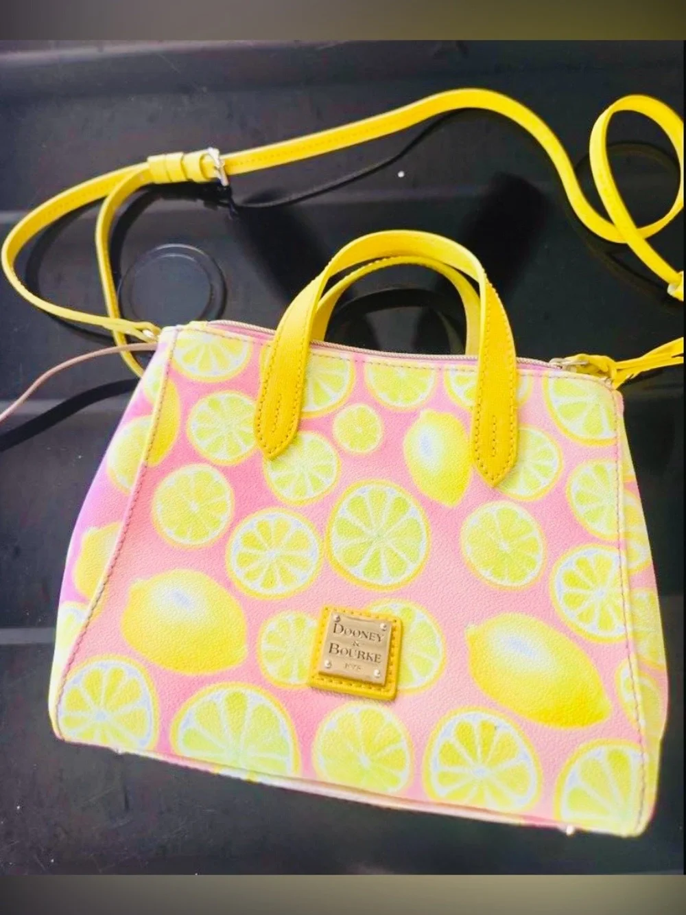 Dooney & Bourke Pink Limone crossbody handbag - so adorable and vibrant!